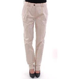 Beige Cotton Chinos Pants