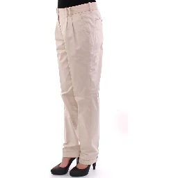 Beige Cotton Chinos Pants