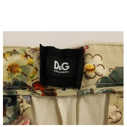 Beige Cotton Chinos Pants