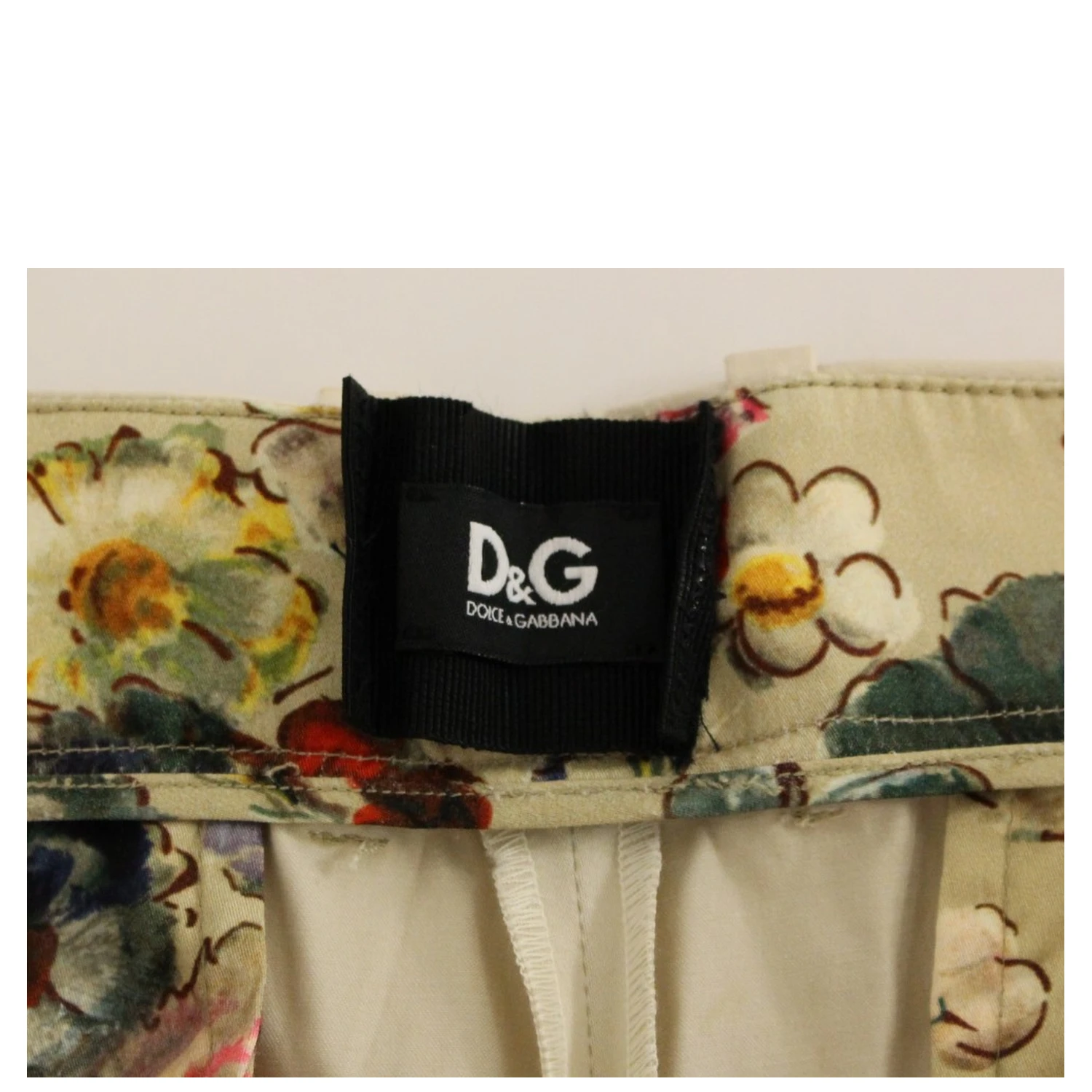 Beige Cotton Chinos Pants