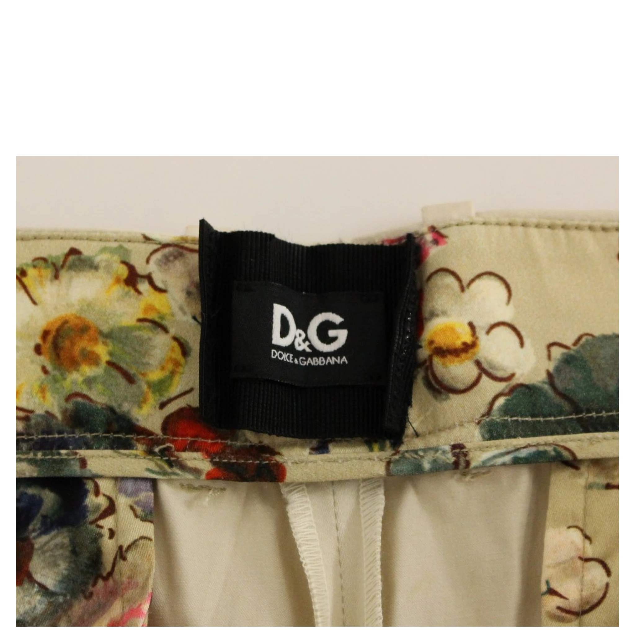 Beige Cotton Chinos Pants