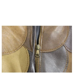 Brown Patchwork Leather Straight Skirt