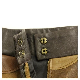 Brown Patchwork Leather Straight Skirt