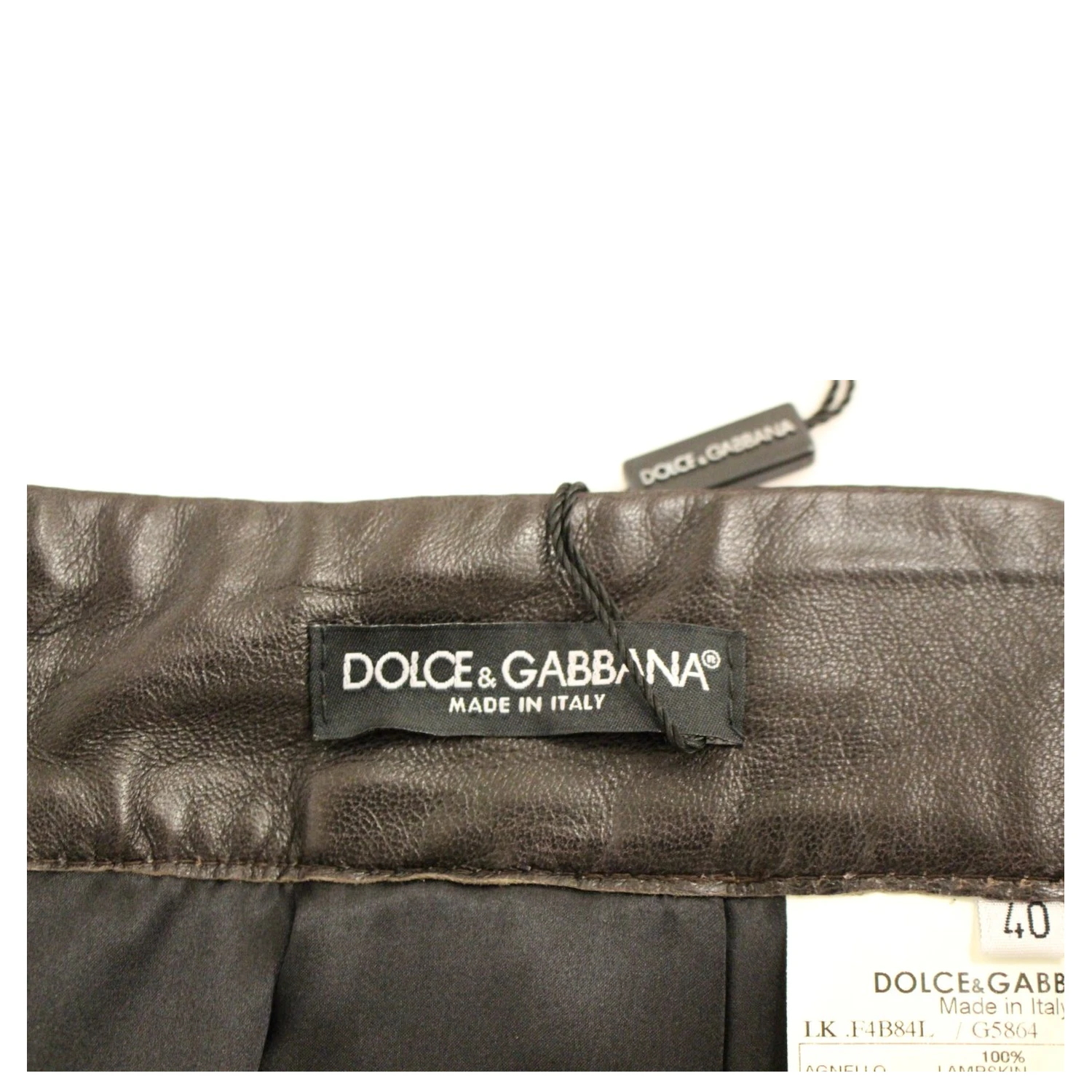 Brown Patchwork Leather Straight Skirt
