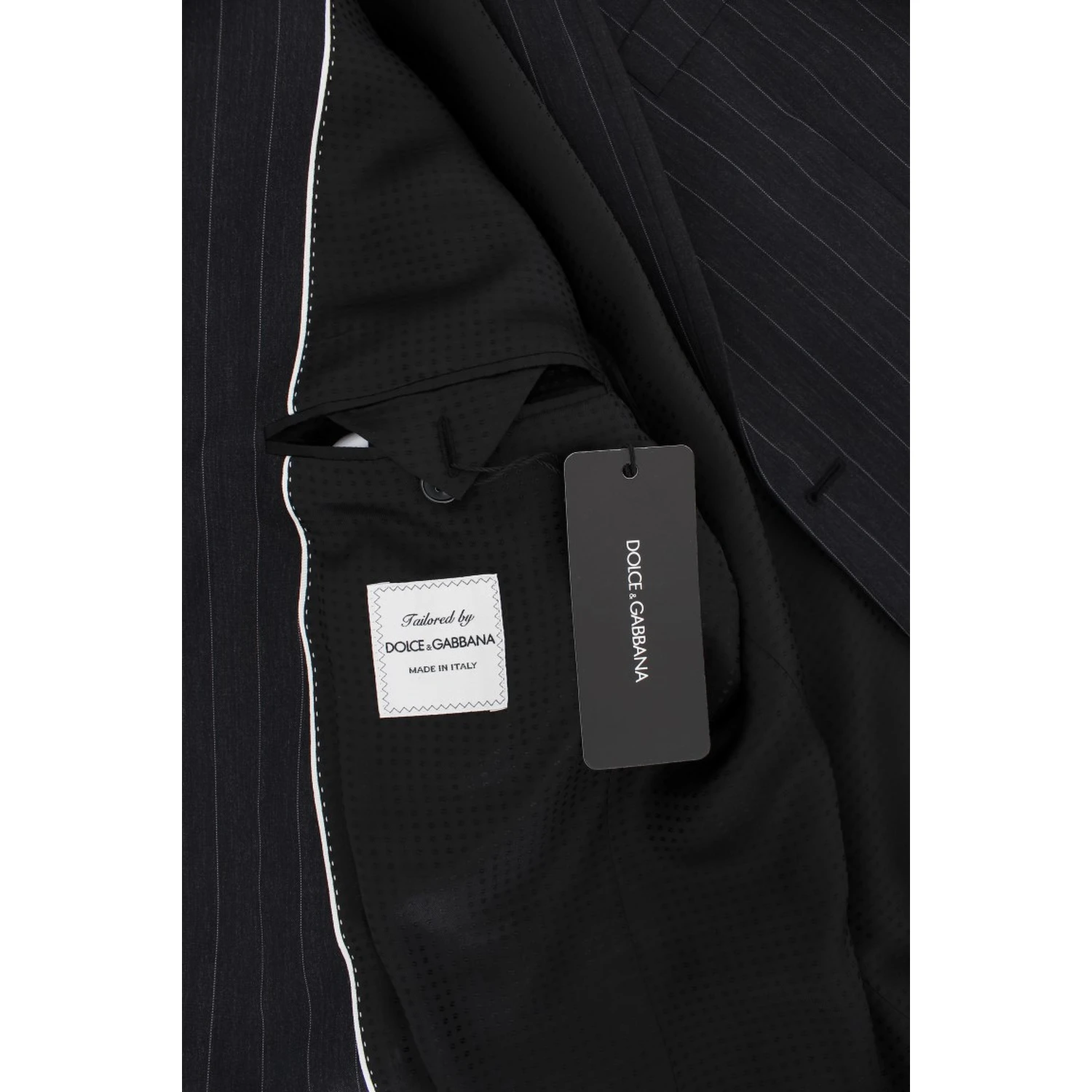 Gray Striped Slim Fit Wool Blazer