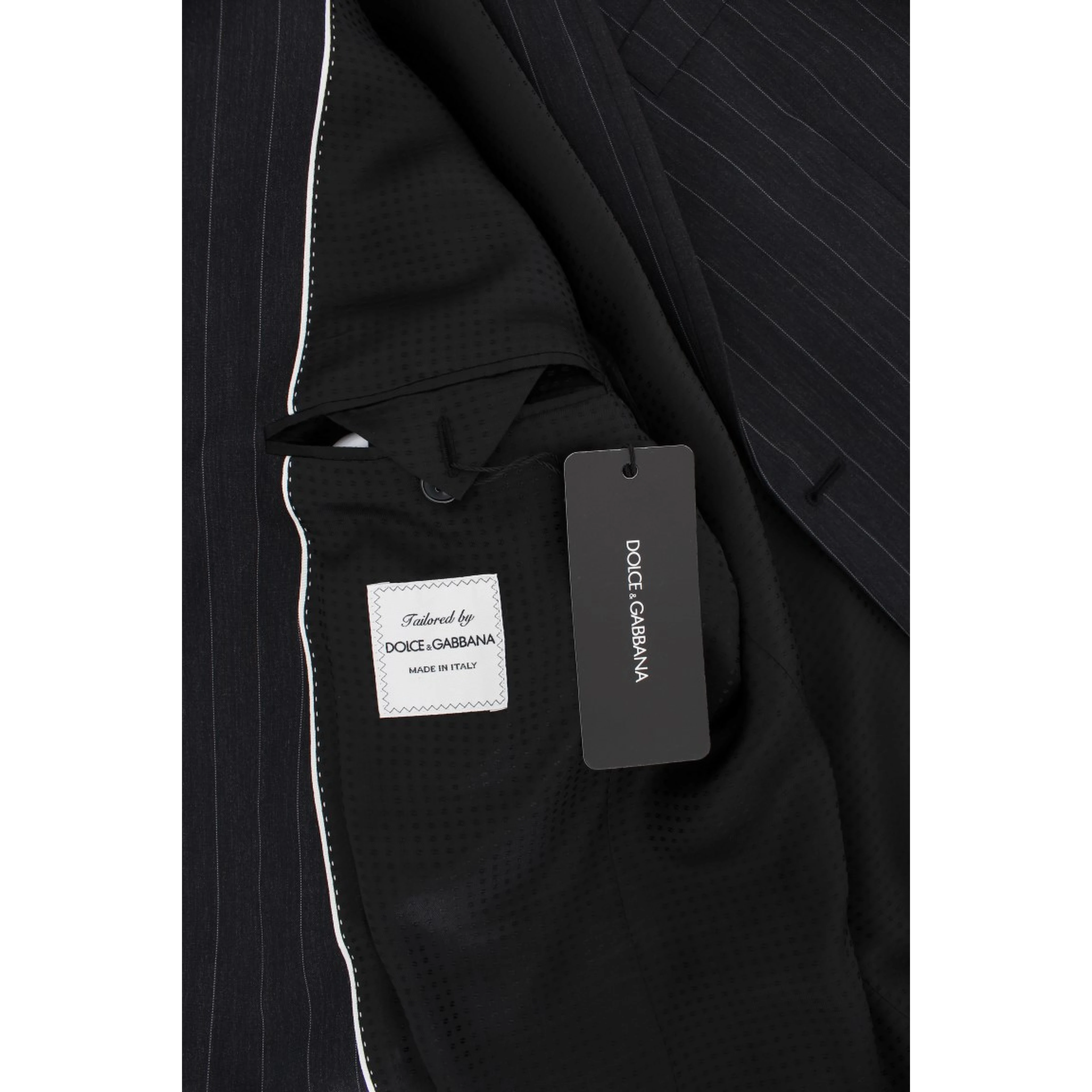 Gray Striped Slim Fit Wool Blazer