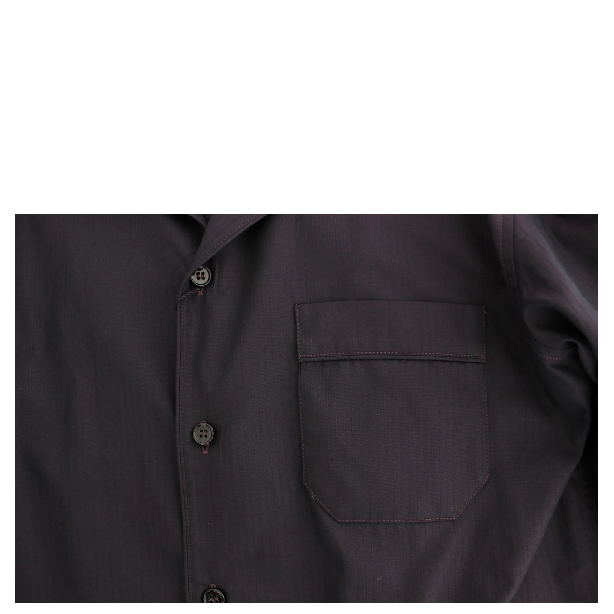 Purple Striped Cotton Pajama Lounge Shirt