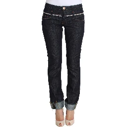 Blue Denim Cotton Bottoms Straight Fit Jeans