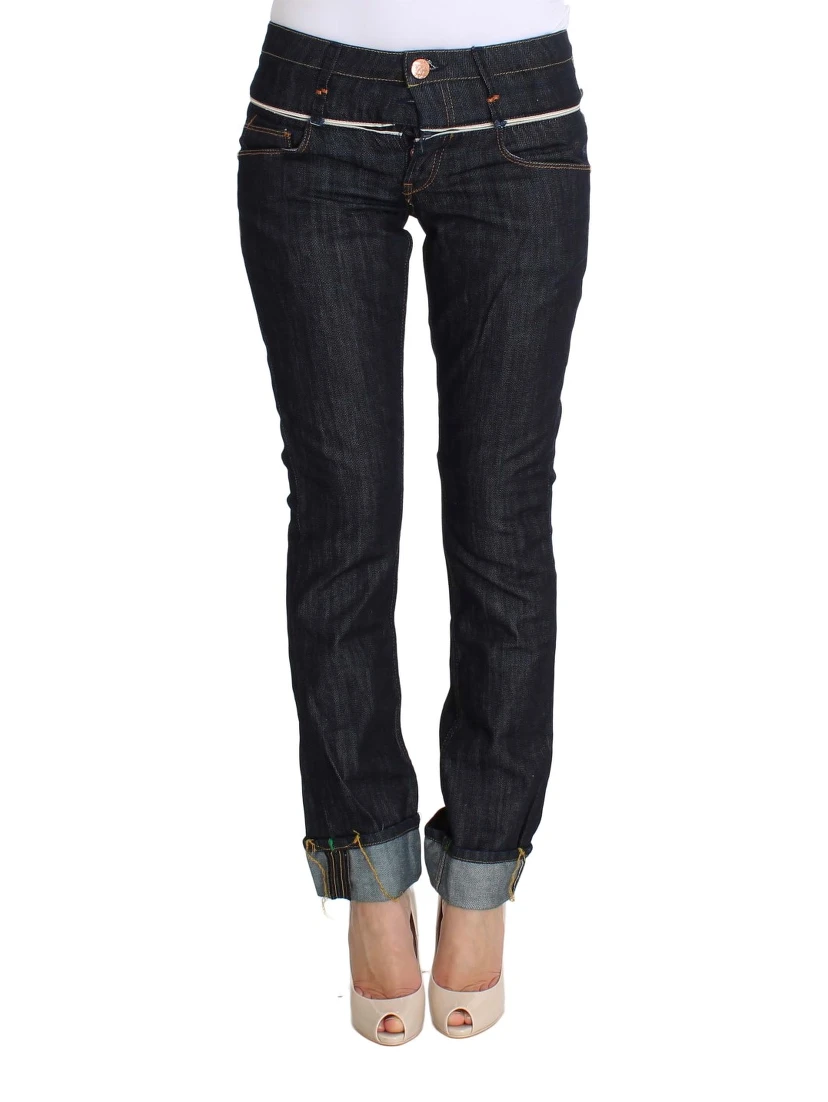 Blue Denim Cotton Bottoms Straight Fit Jeans
