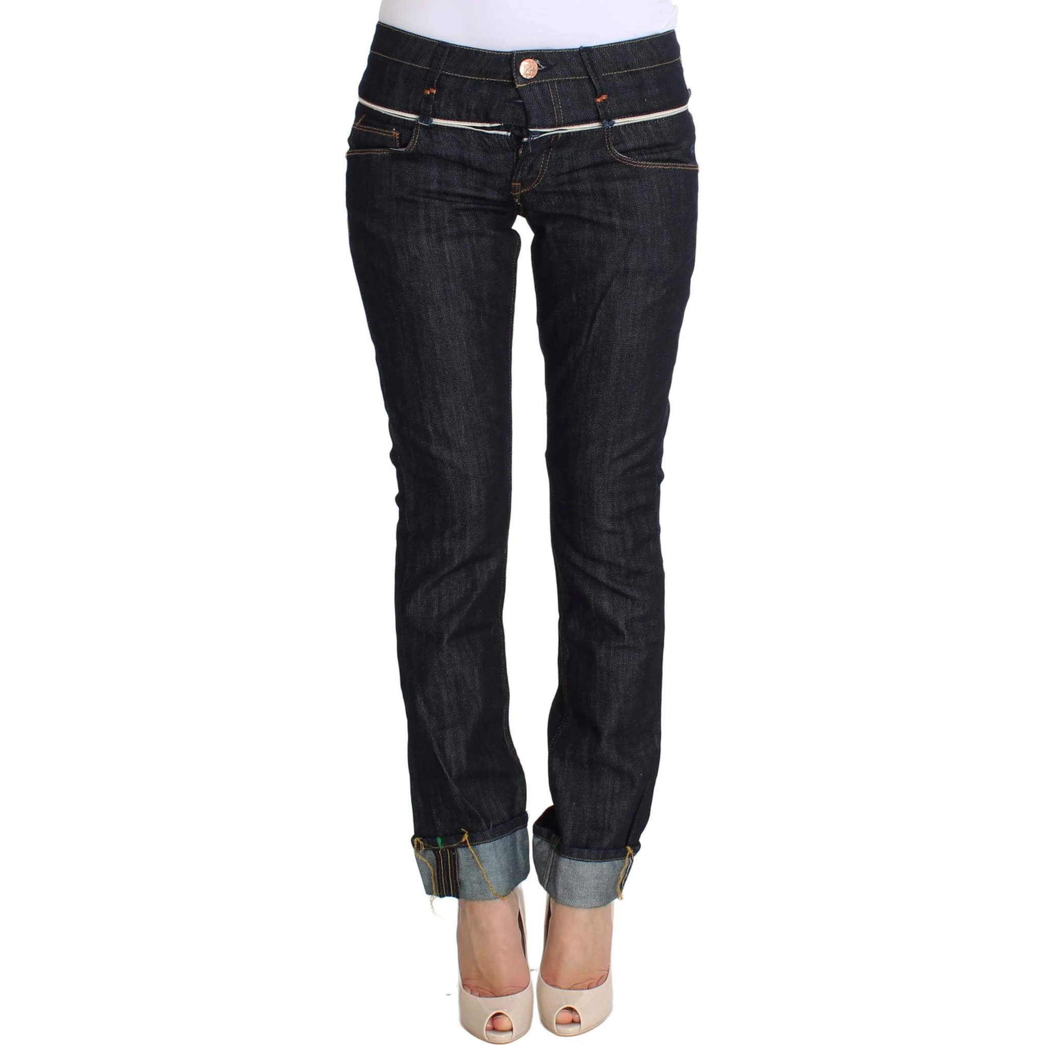 Blue Denim Cotton Bottoms Straight Fit Jeans