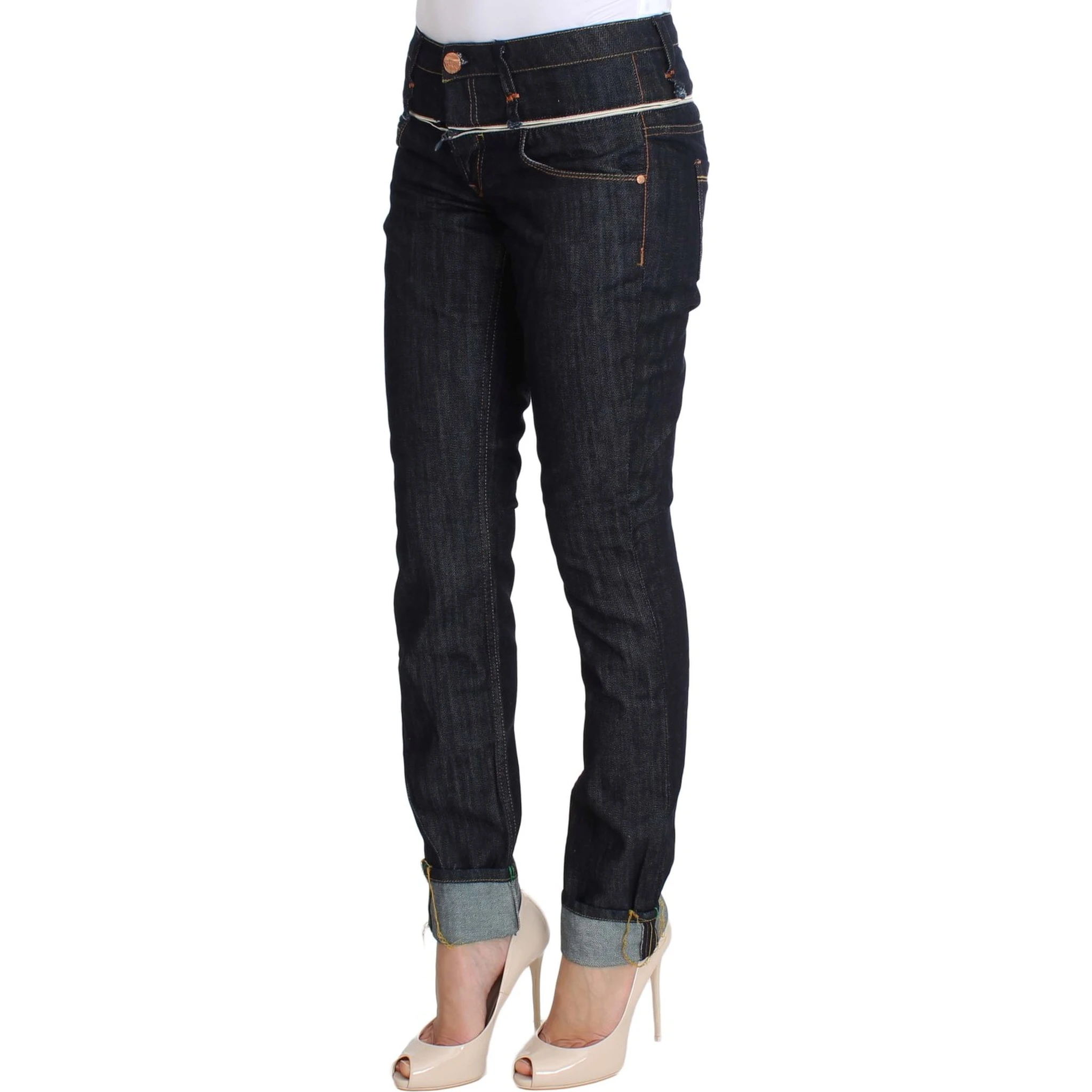 Blue Denim Cotton Bottoms Straight Fit Jeans
