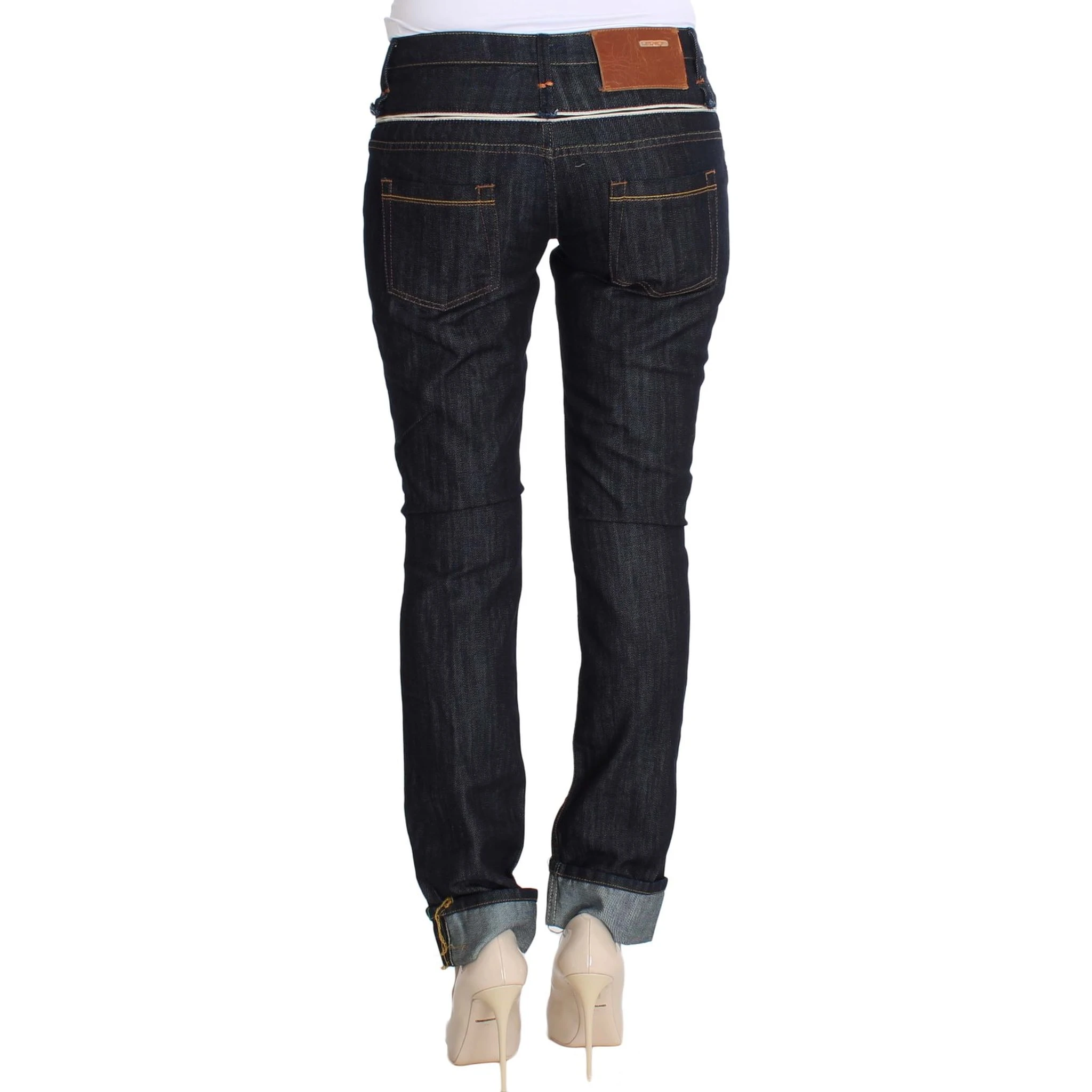 Blue Denim Cotton Bottoms Straight Fit Jeans