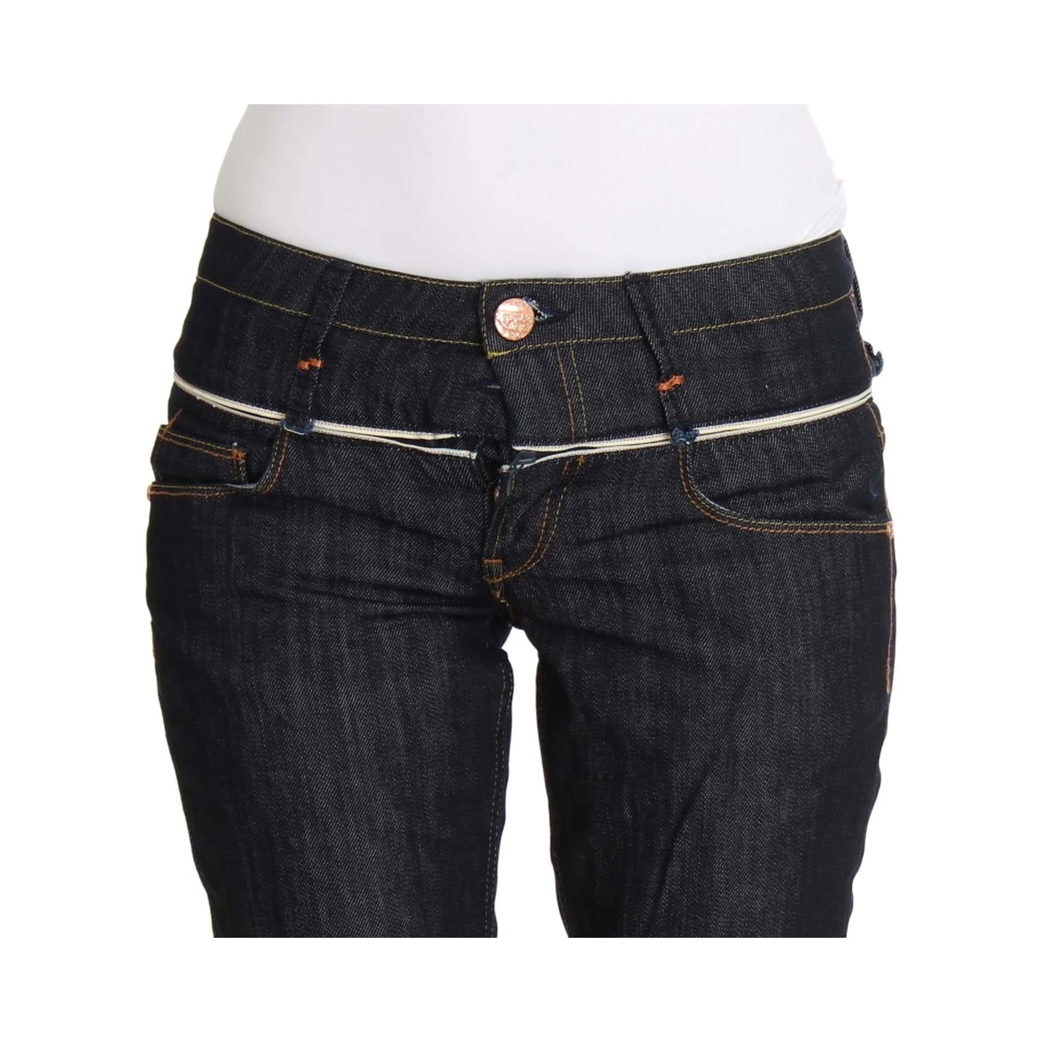 Blue Denim Cotton Bottoms Straight Fit Jeans