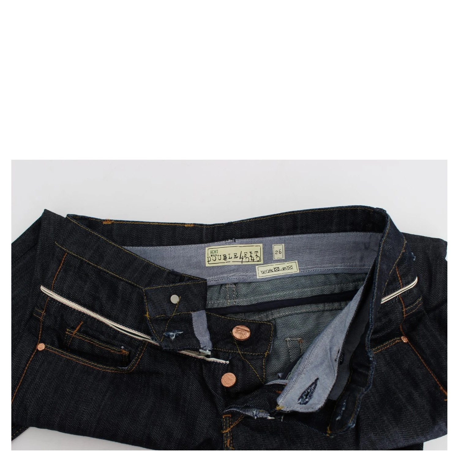 Blue Denim Cotton Bottoms Straight Fit Jeans