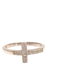 Silver CZ Cross 925 Ring