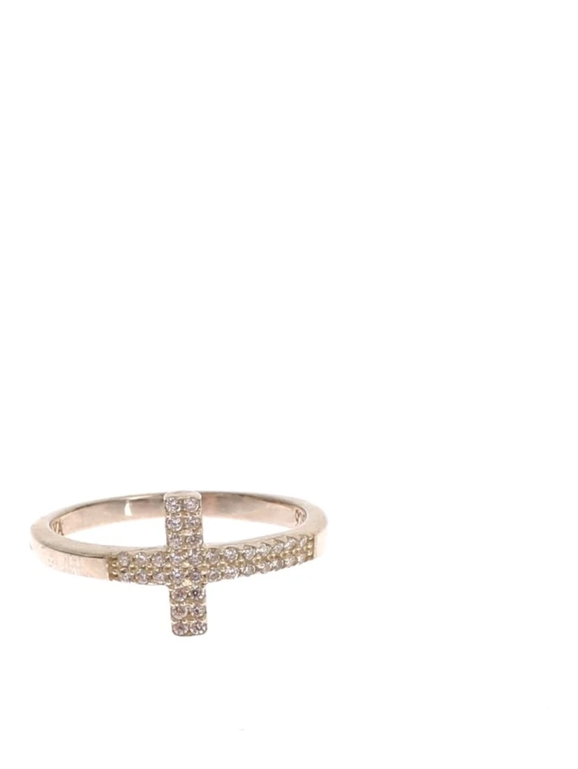 Silver CZ Cross 925 Ring