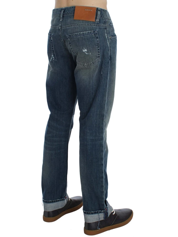 Blue Wash Cotton Denim Regular Fit Jeans