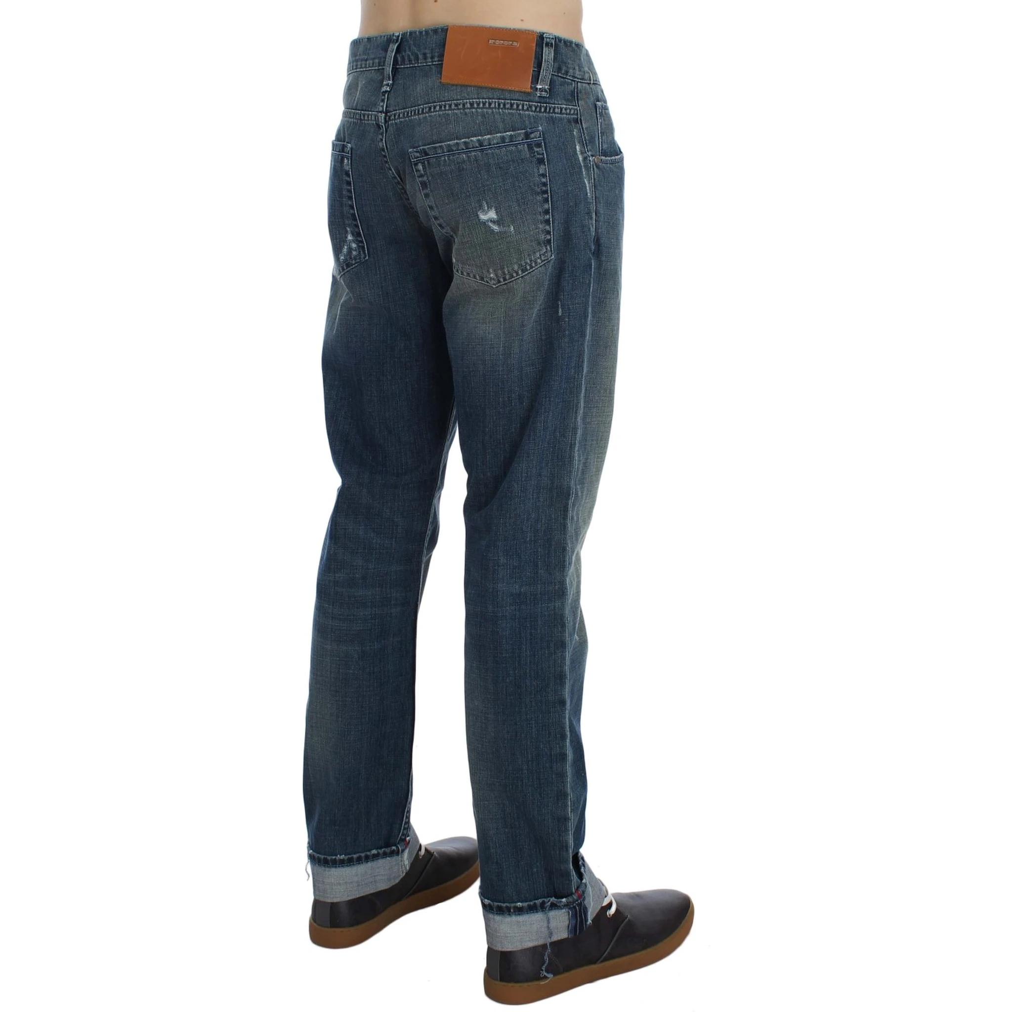 Blue Wash Cotton Denim Regular Fit Jeans