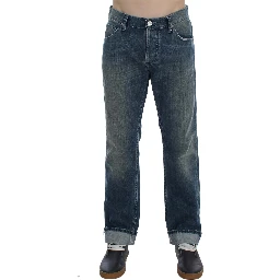 Blue Wash Cotton Denim Regular Fit Jeans