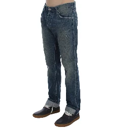 Blue Wash Cotton Denim Regular Fit Jeans