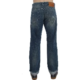 Blue Wash Cotton Denim Regular Fit Jeans