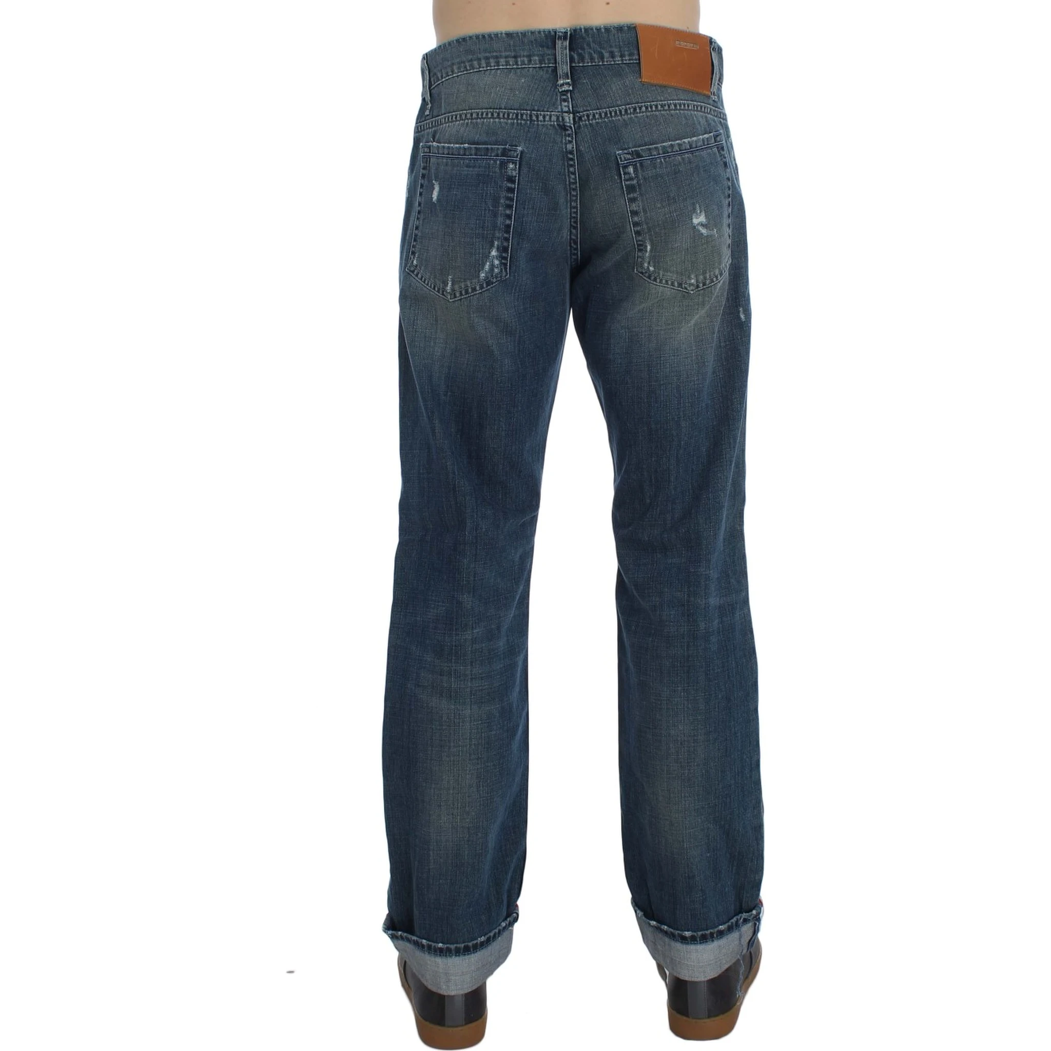 Blue Wash Cotton Denim Regular Fit Jeans