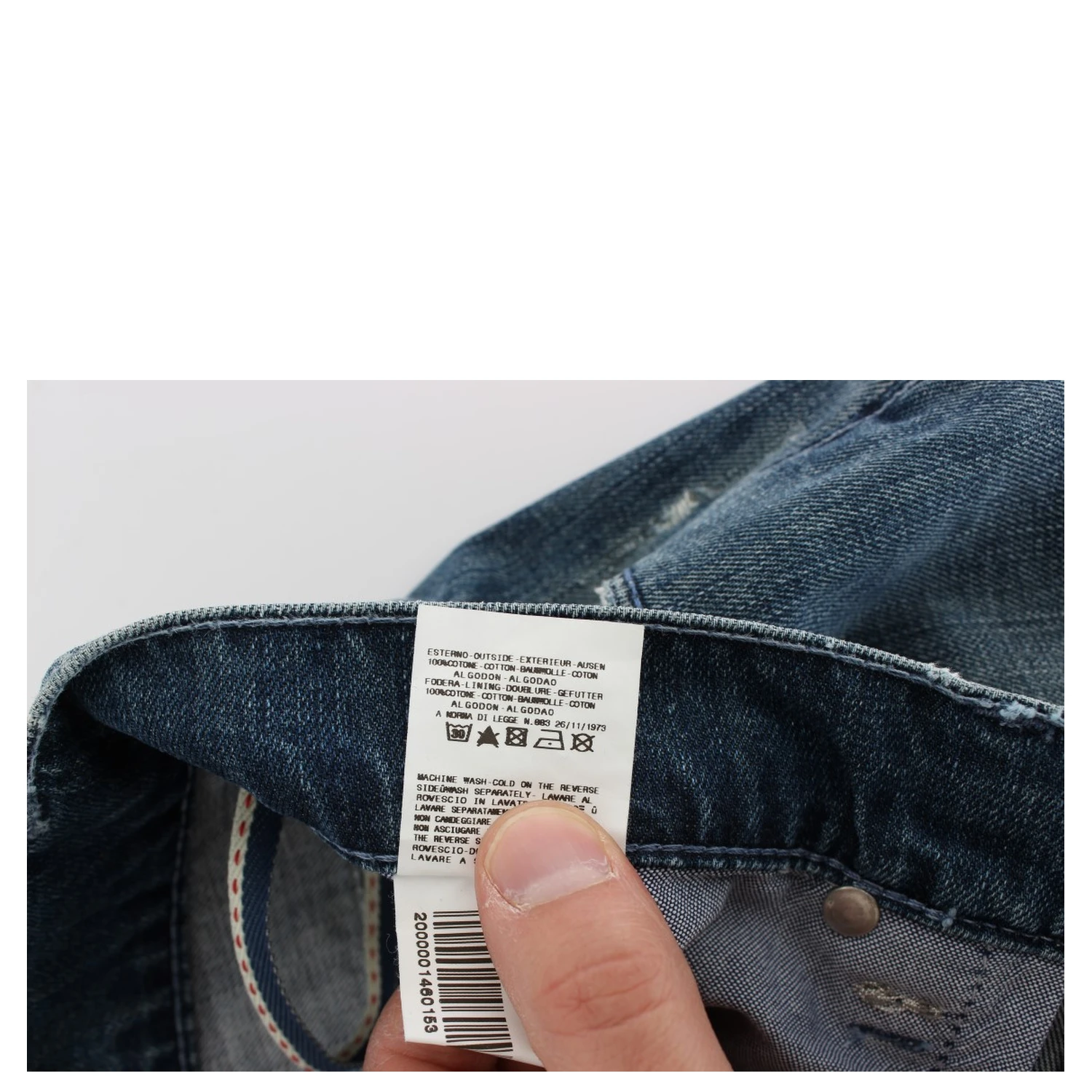 Blue Wash Cotton Denim Regular Fit Jeans