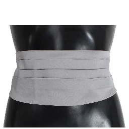 Gray Waist Belt Silk Cummerbund
