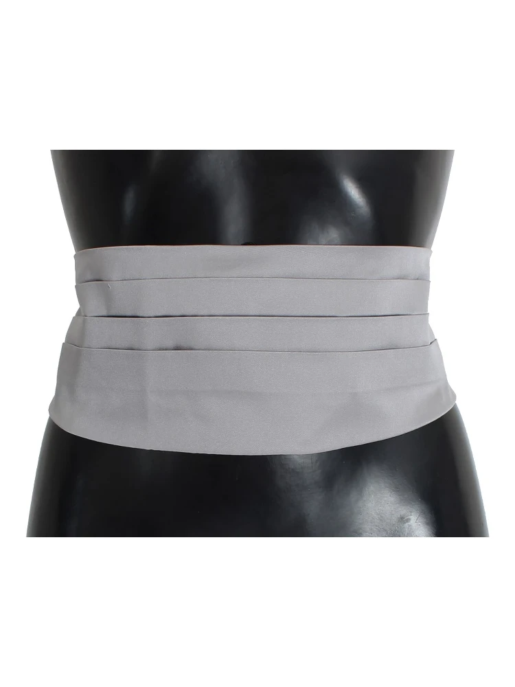 Gray Waist Belt Silk Cummerbund