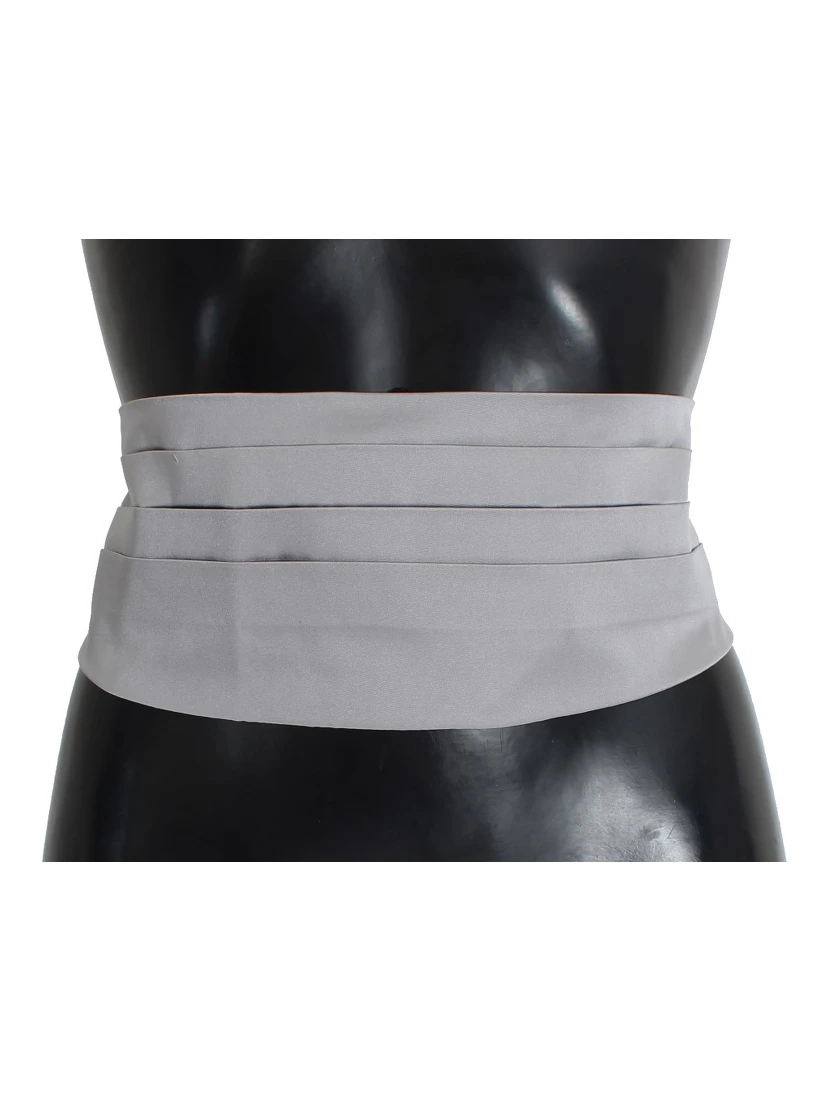 Gray Waist Belt Silk Cummerbund