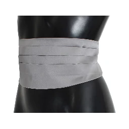 Gray Waist Belt Silk Cummerbund