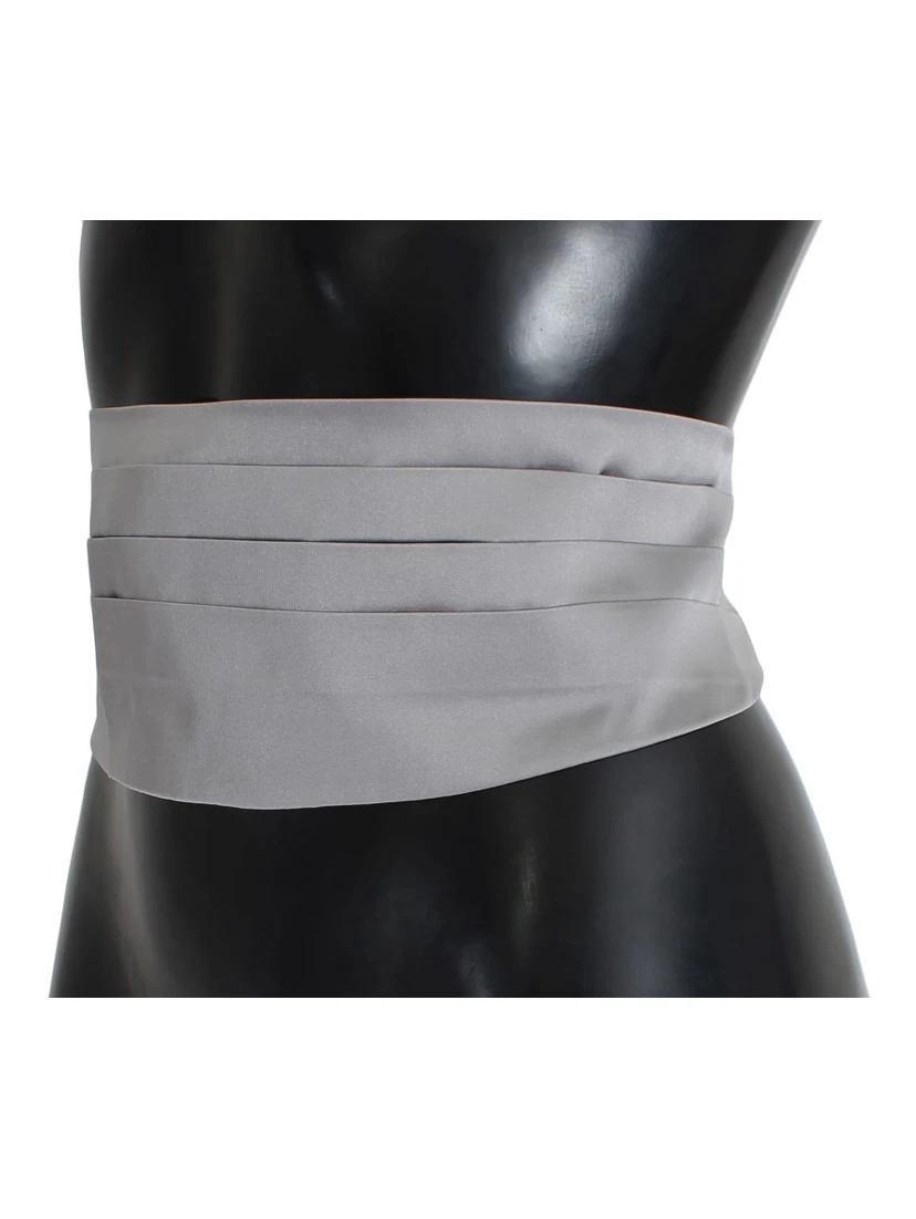 Gray Waist Belt Silk Cummerbund