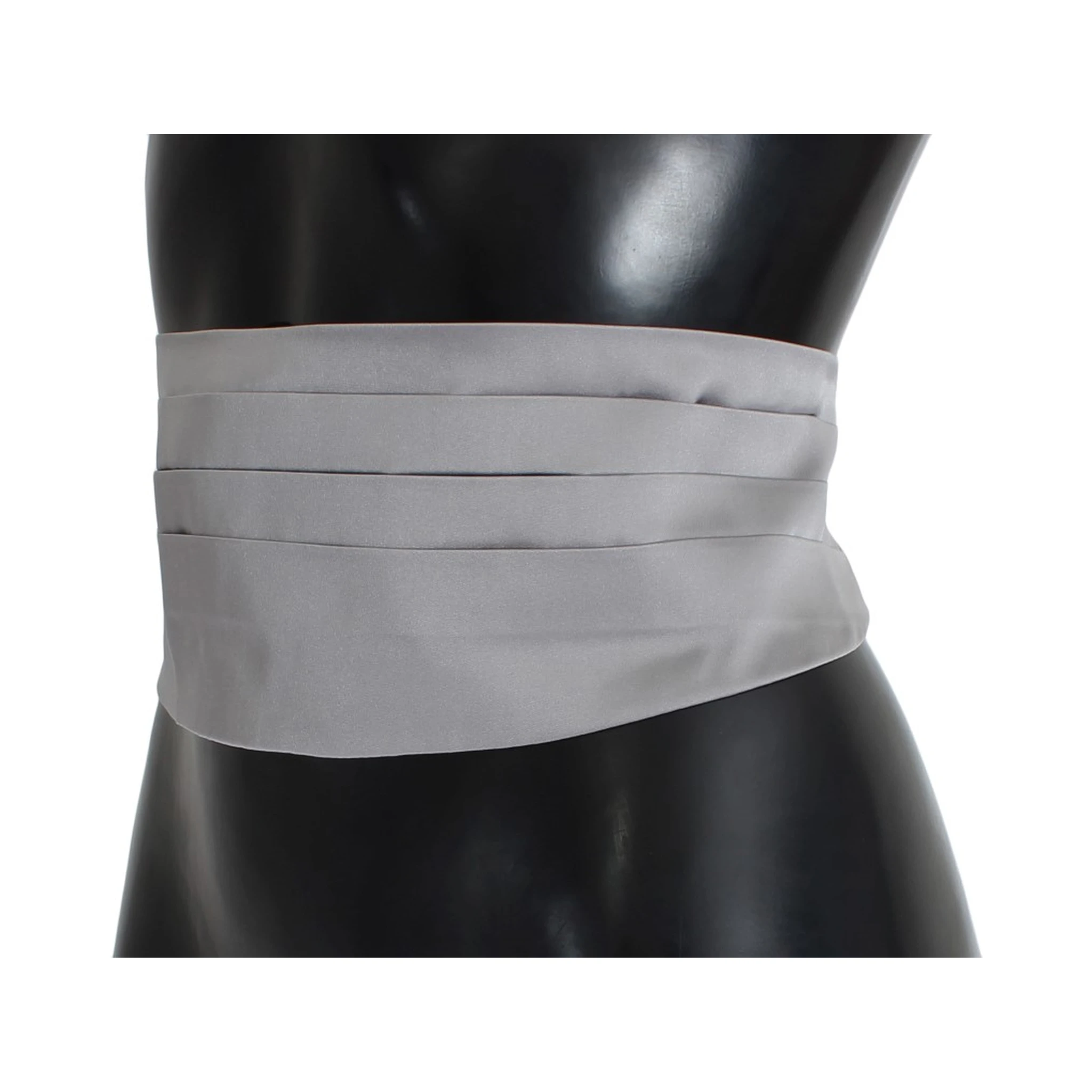 Gray Waist Belt Silk Cummerbund