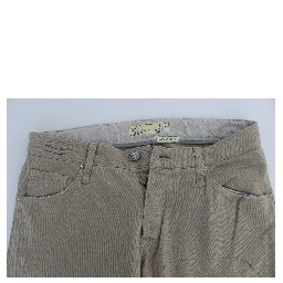 Beige Cotton Patchwork Jeans