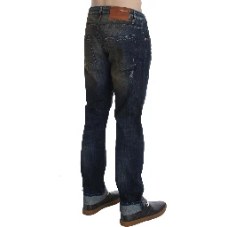 Blue Wash Cotton Regular Straight Fit Jeans