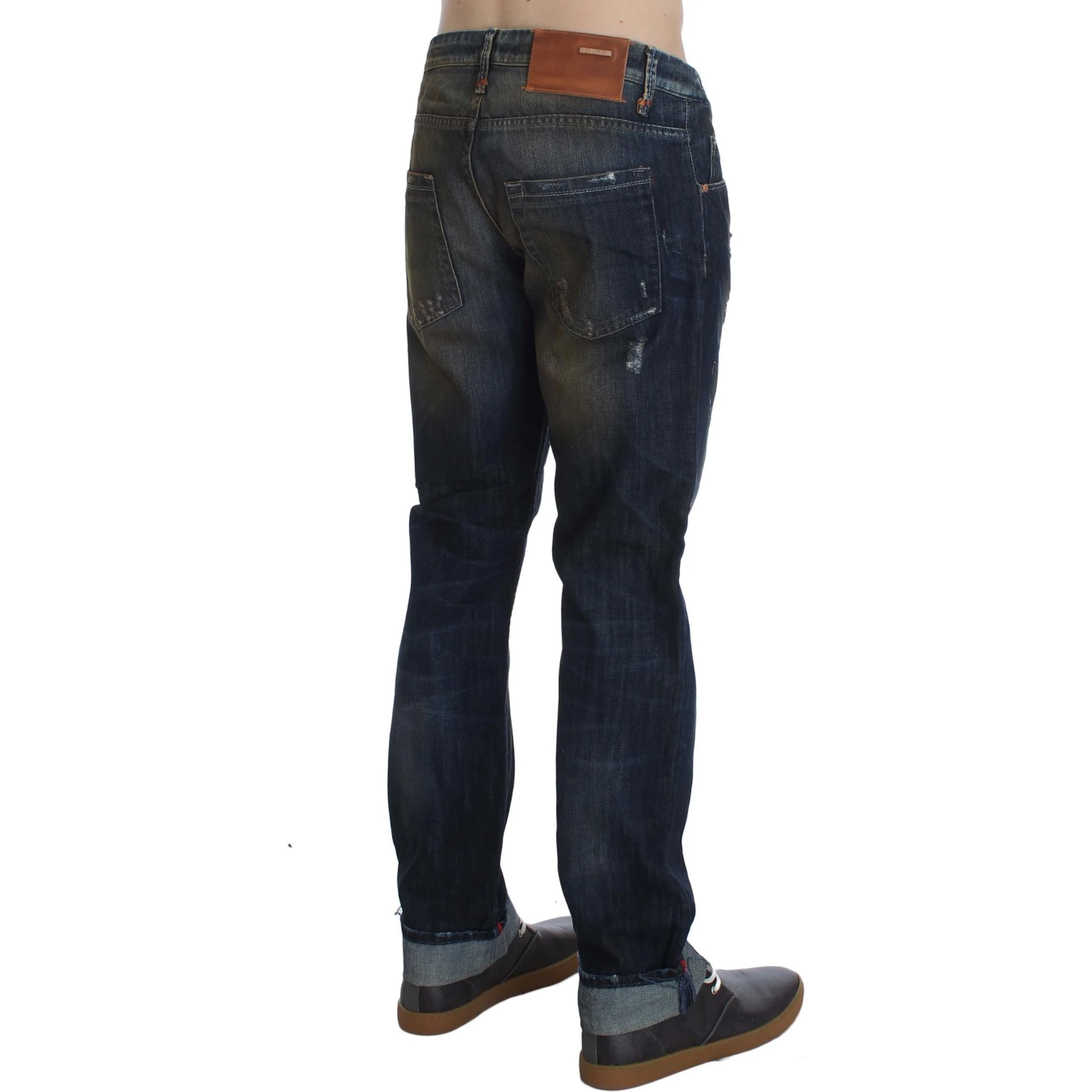 Blue Wash Cotton Regular Straight Fit Jeans