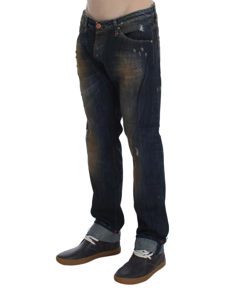 Blue Wash Cotton Regular Straight Fit Jeans alternative