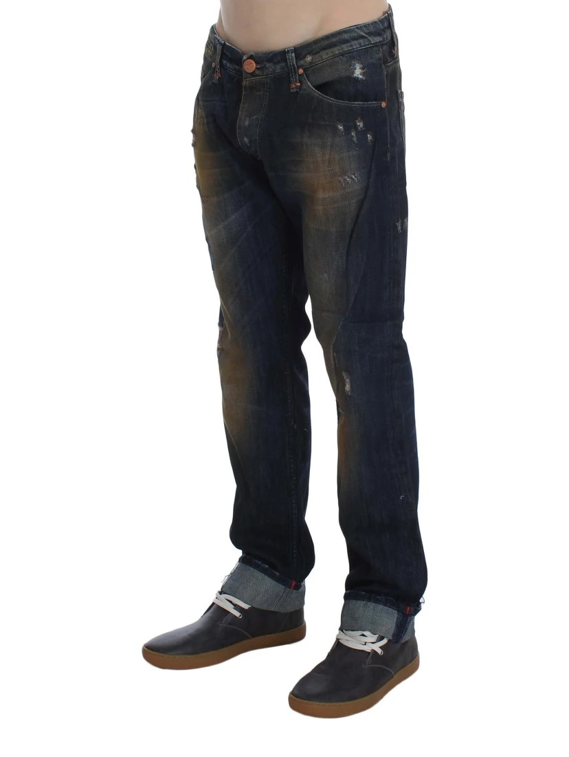 Blue Wash Cotton Regular Straight Fit Jeans