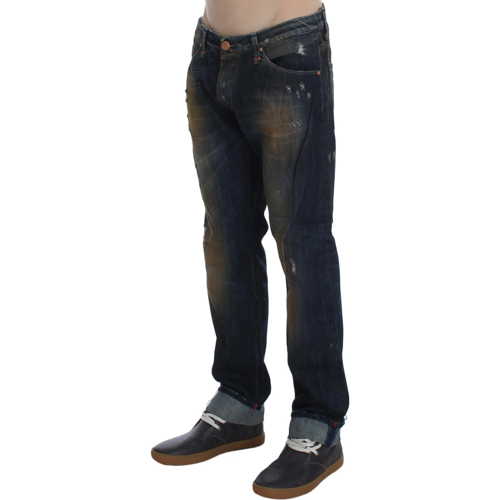 Blue Wash Cotton Regular Straight Fit Jeans