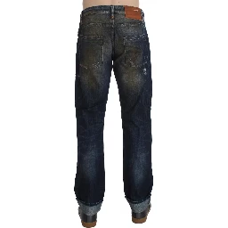 Blue Wash Cotton Regular Straight Fit Jeans