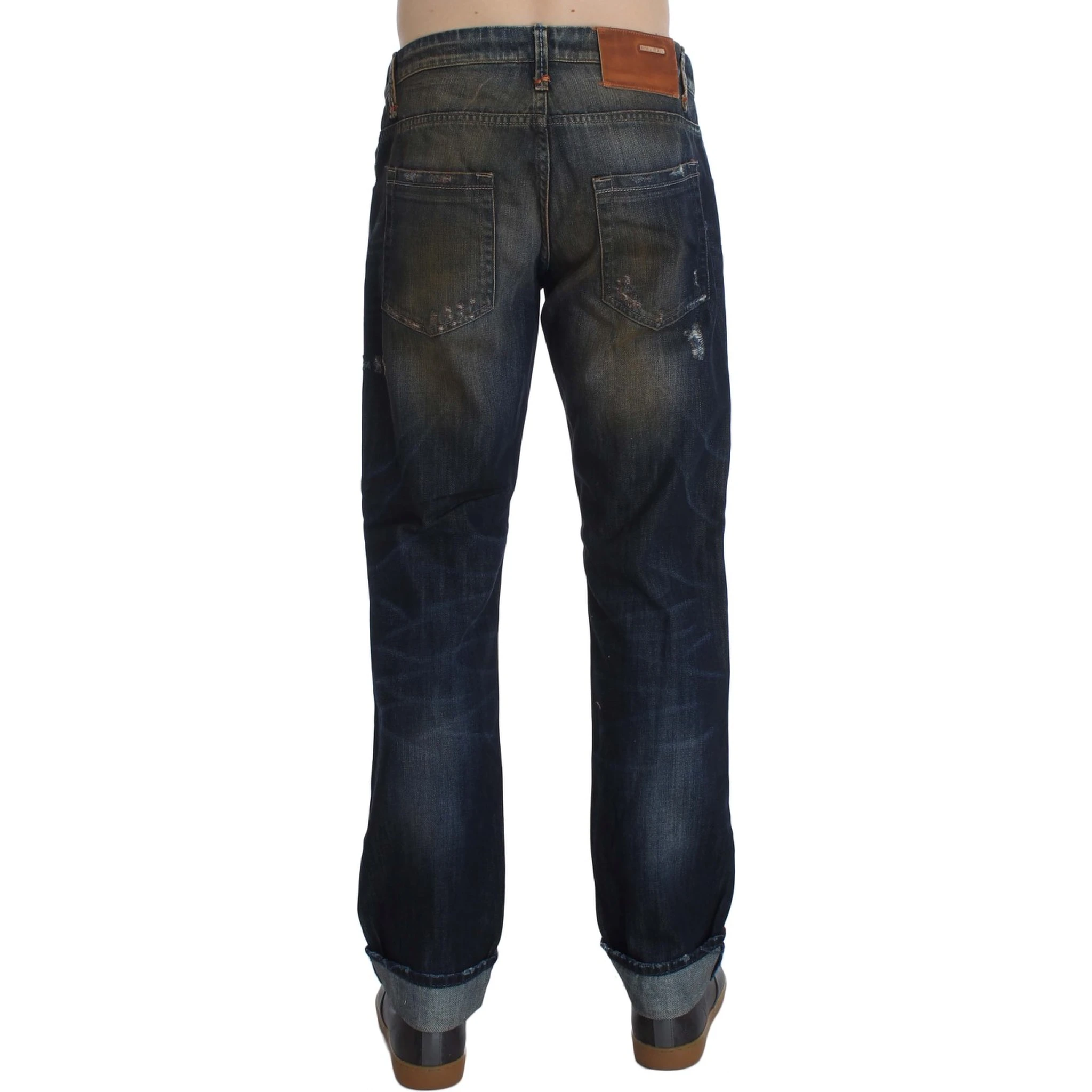 Blue Wash Cotton Regular Straight Fit Jeans