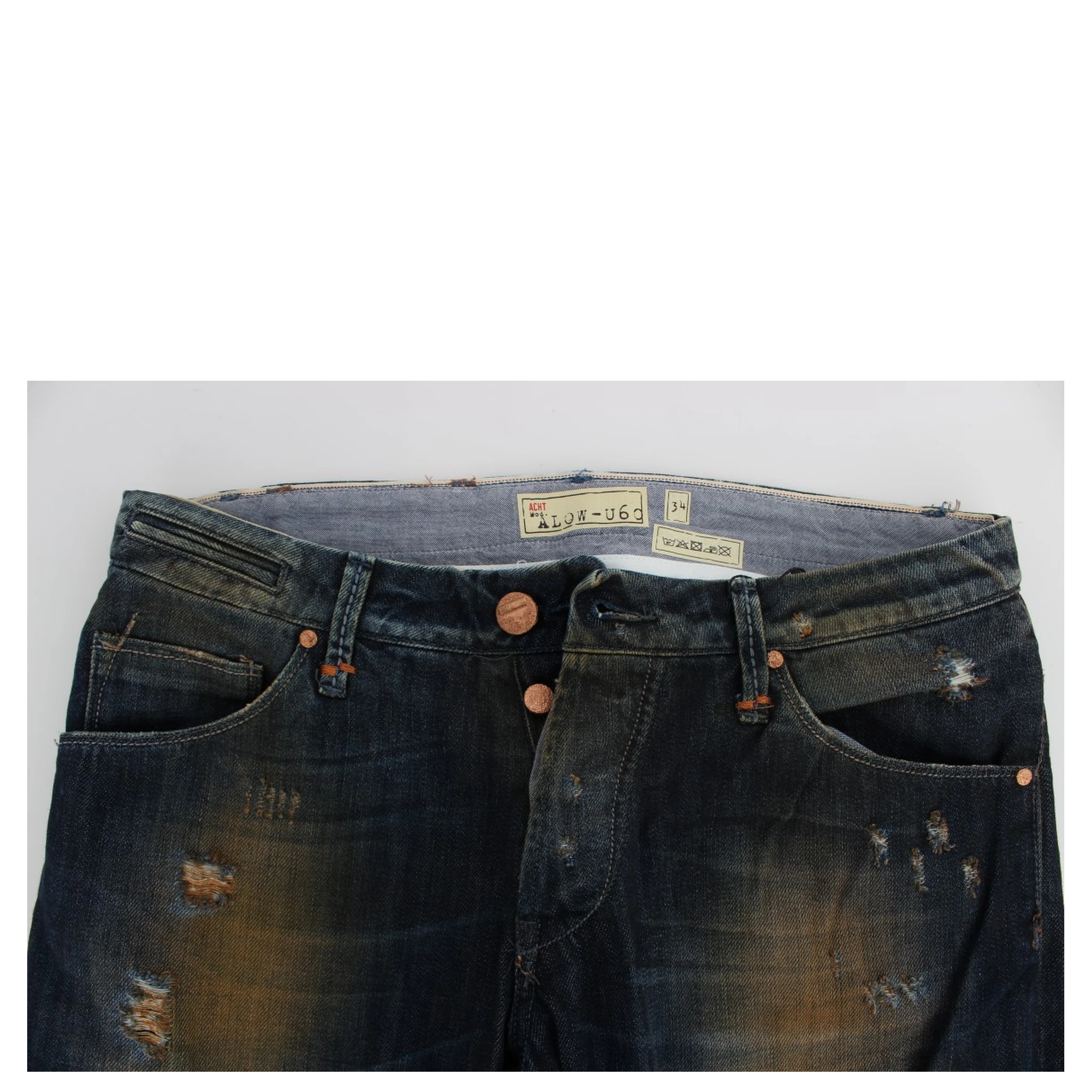 Blue Wash Cotton Regular Straight Fit Jeans