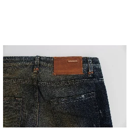 Blue Wash Cotton Regular Straight Fit Jeans