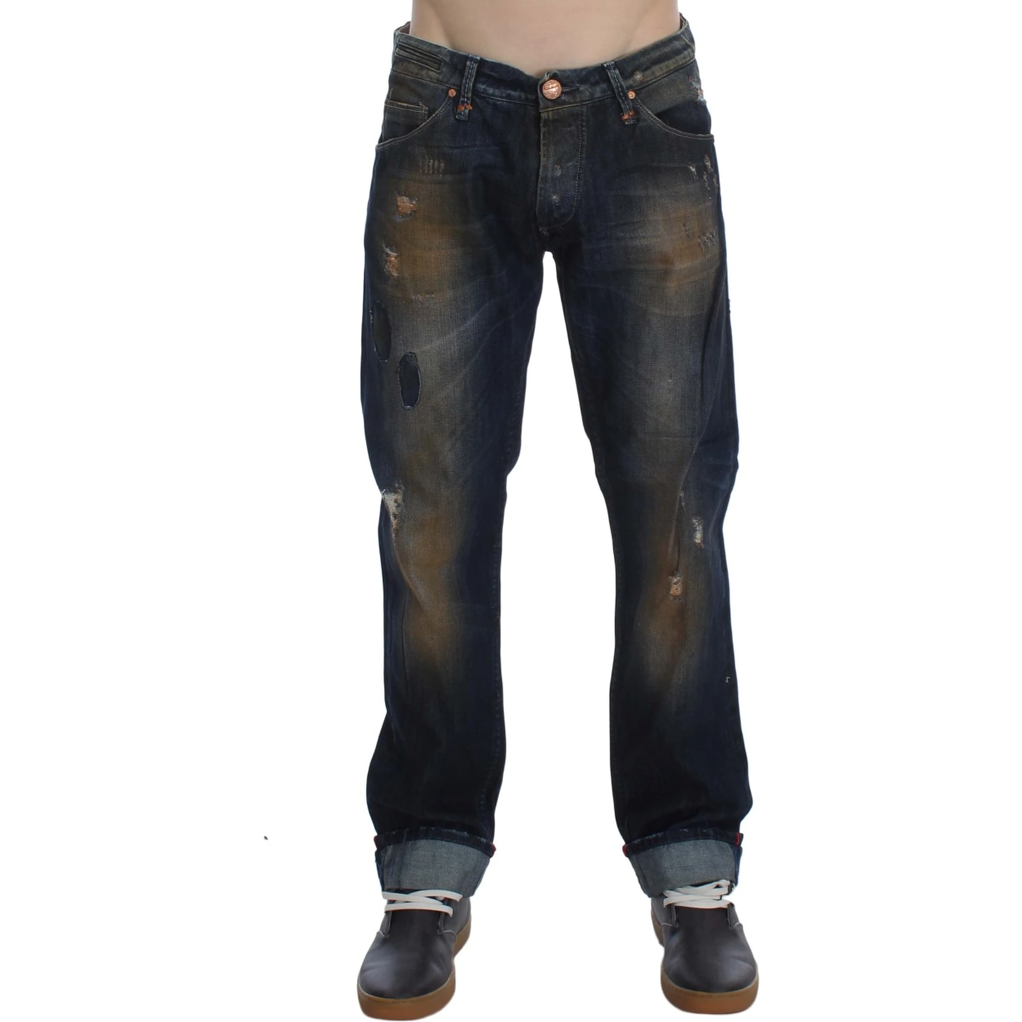 Blue Wash Cotton Regular Straight Fit Jeans