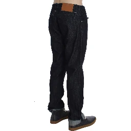Blue Cotton Regular Straight Fit Jeans