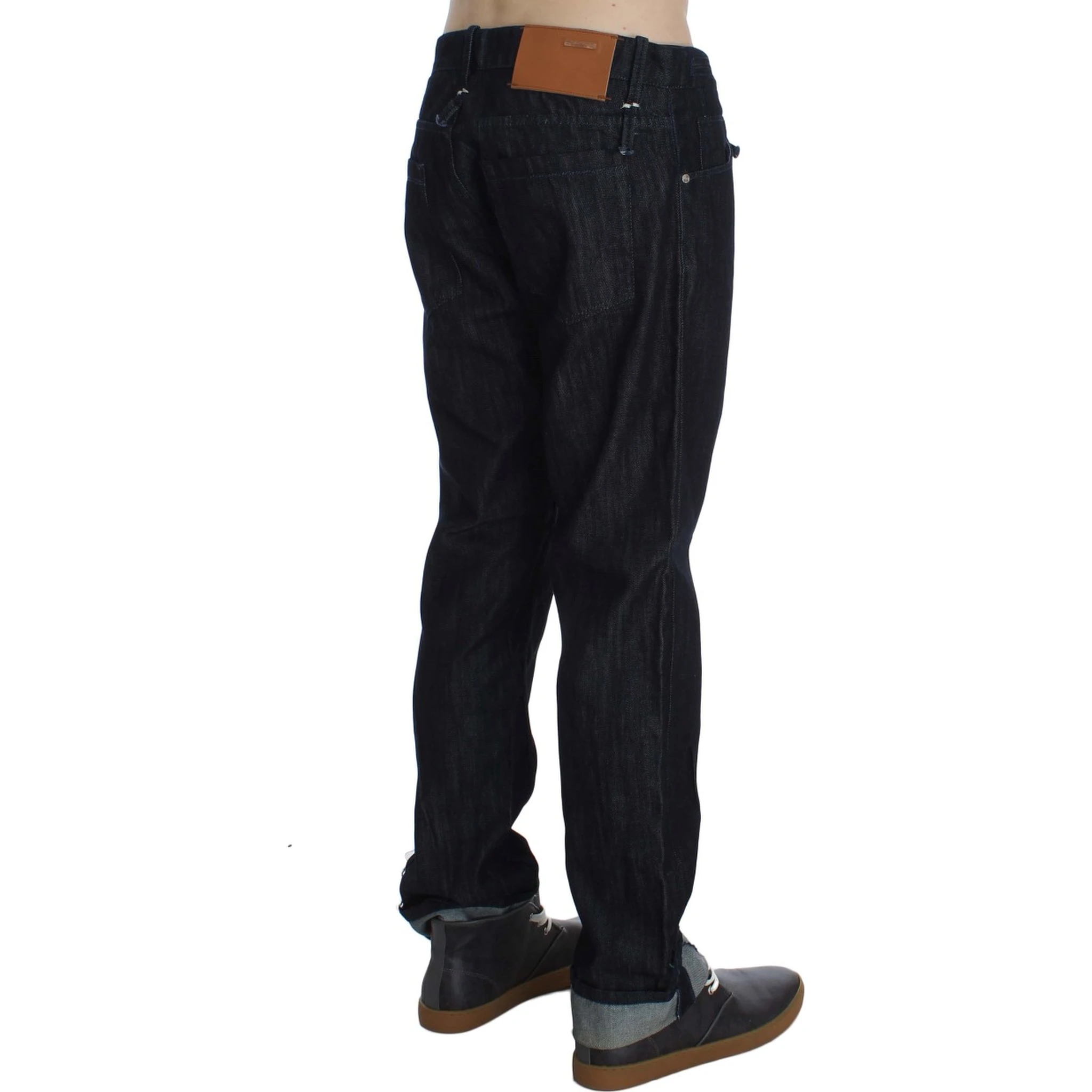 Blue Cotton Regular Straight Fit Jeans