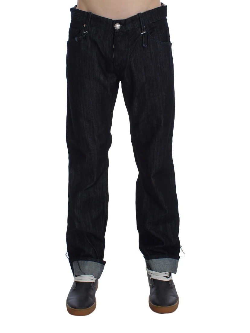 Blue Cotton Regular Straight Fit Jeans