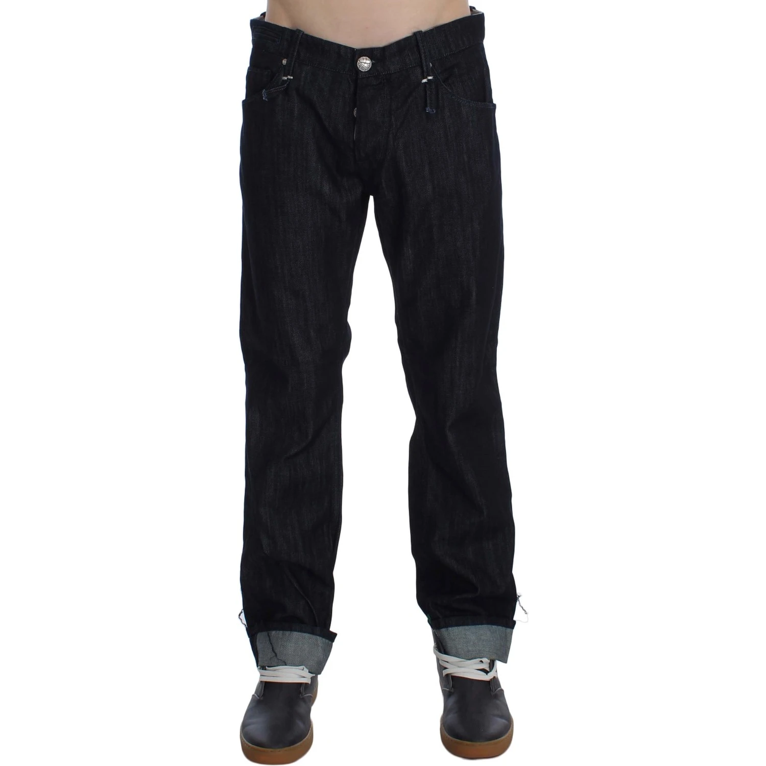 Blue Cotton Regular Straight Fit Jeans