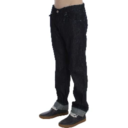 Blue Cotton Regular Straight Fit Jeans