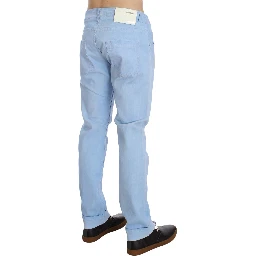 Blue Cotton Stretch Low Waist Fit Jeans